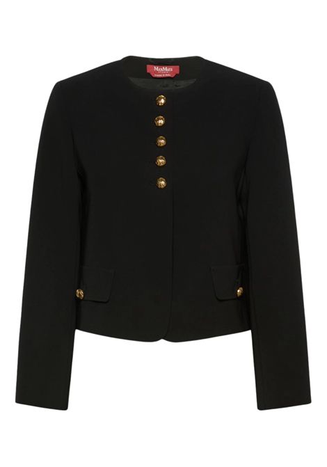 Max Mara Studio Women's MSTPANIERE Black Technical Cady Boxy Crewneck Jacket Max Mara Studio |  | 2626046025600001
